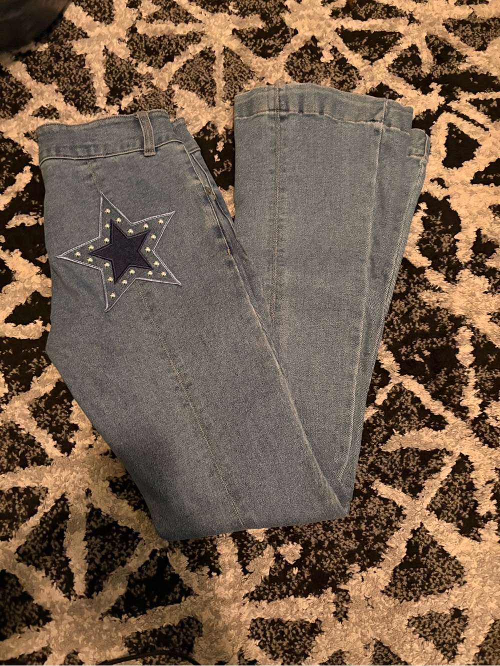 Forever 21 Light Blue Straight Leg Jeans with Star Patch